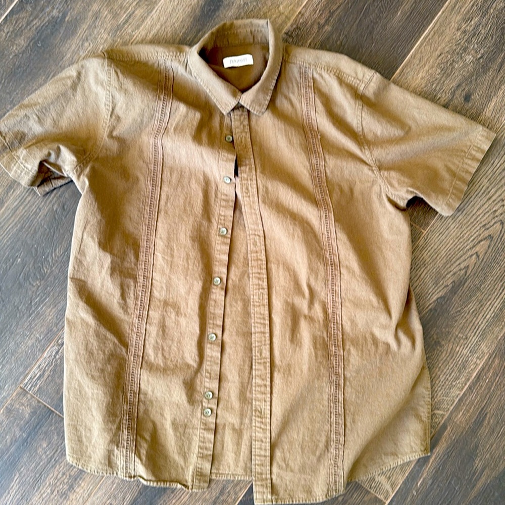Men’s large button down green Jekaoyi